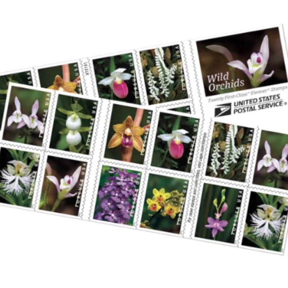 10 sheets Wild Orchids Forever First Class Postage Stamps